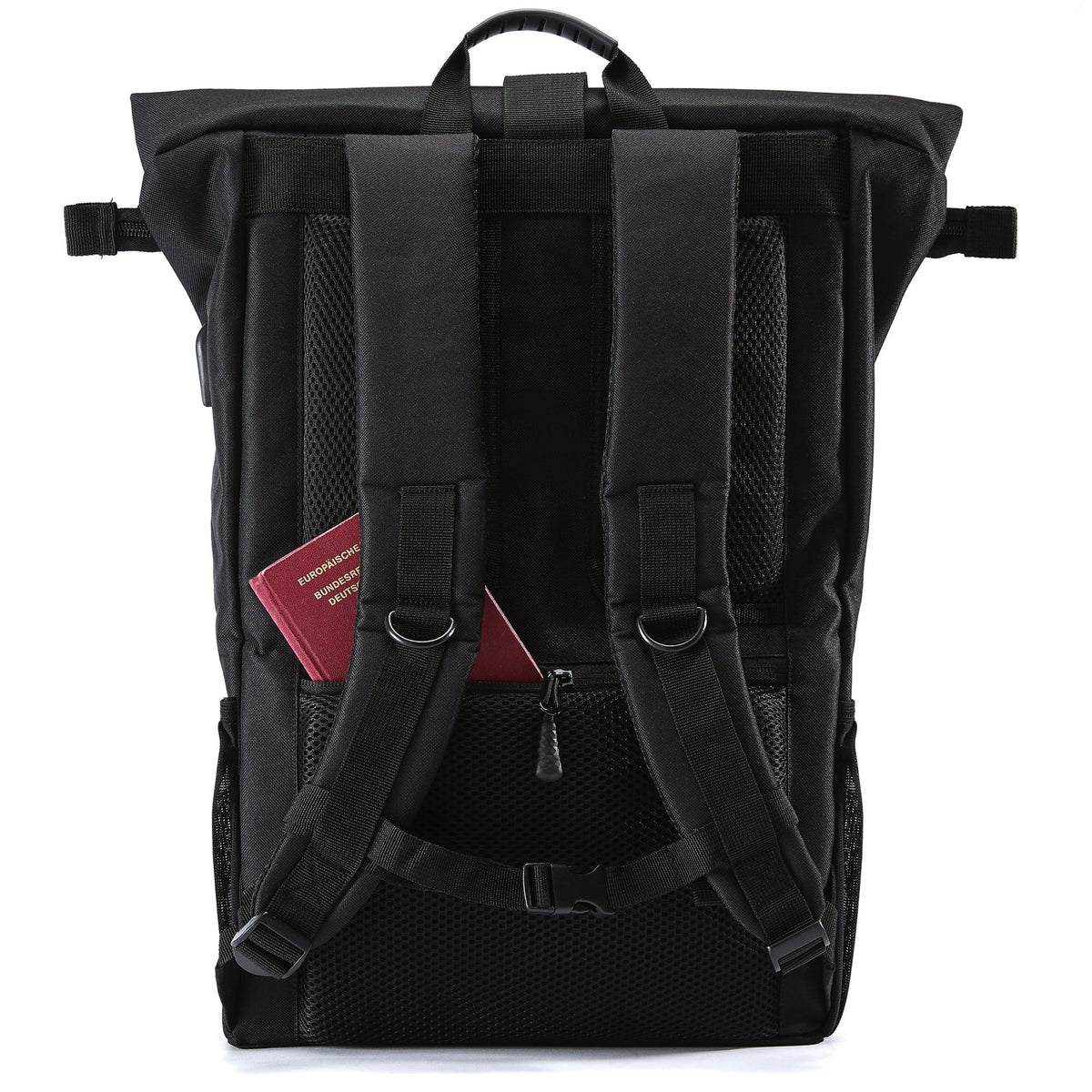 Black Ela Mo™ Rolltop Rucksack | Black