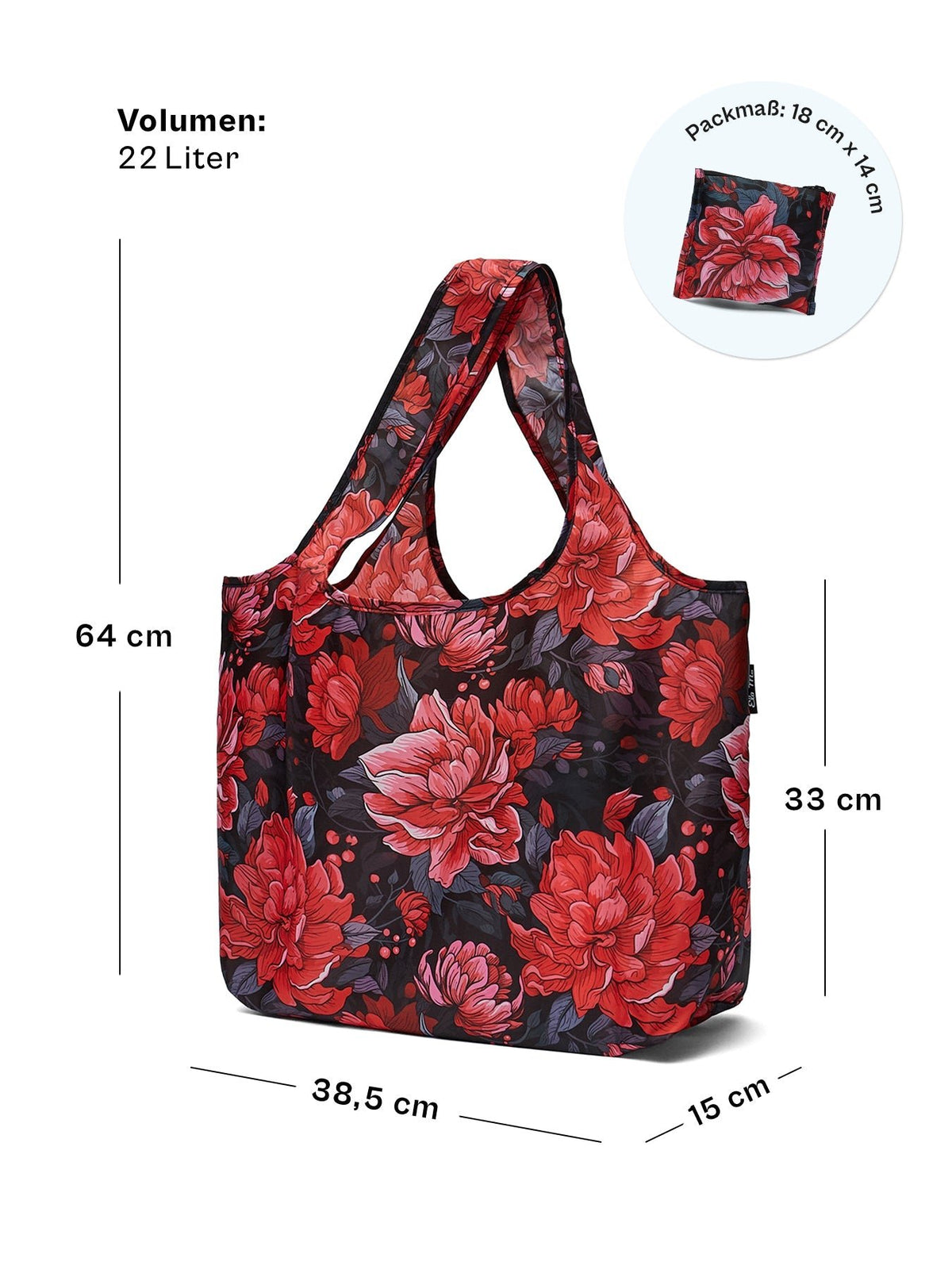 Ela Mo™ Carry All Tragetasche – faltbar | Dalia Red