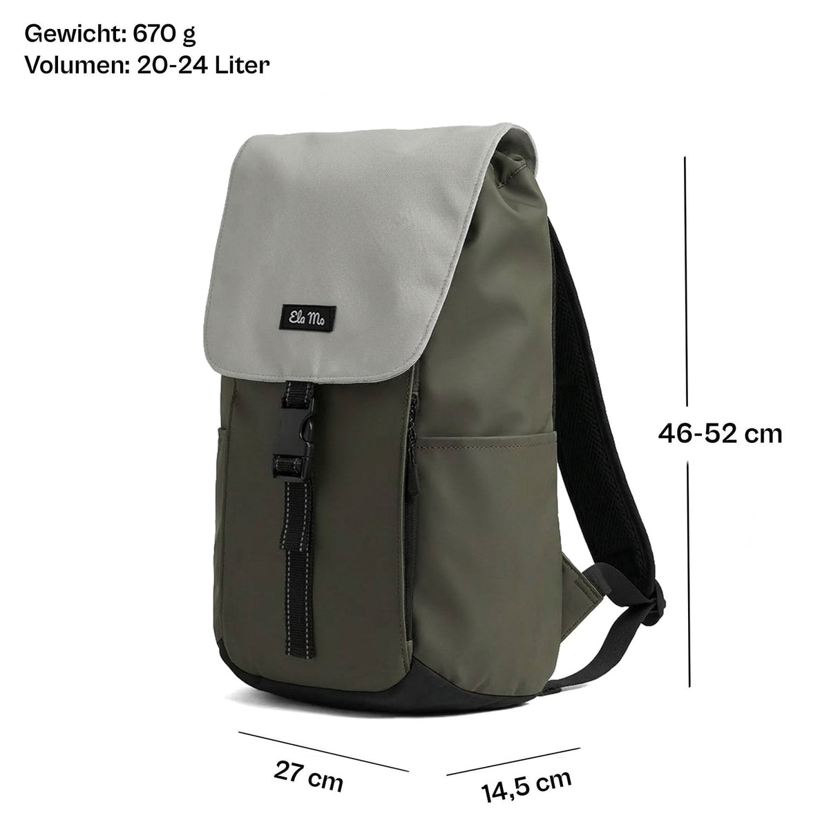 Ela Mo™ Everywhere Rucksack | (Coated) Olive