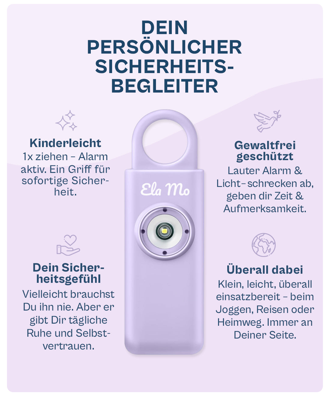 Ela Mo™ Piepmatz | Personal Safety Alarm