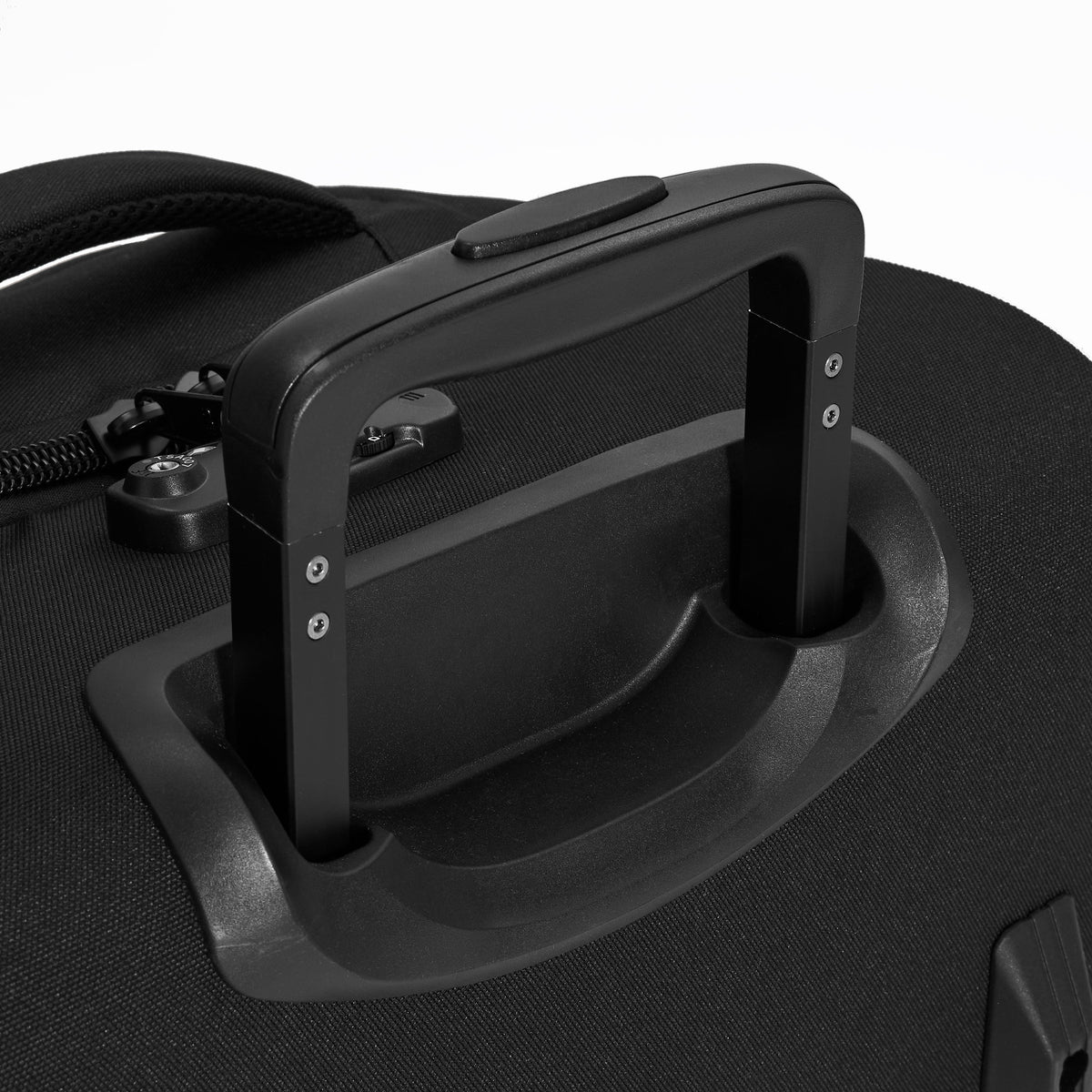 Ela Mo™ Reisetasche mit Rollen 42 Liter | Beauty in Darkness. Zwei Tragegriffe und TSA-Schloss an der Reisetasche.