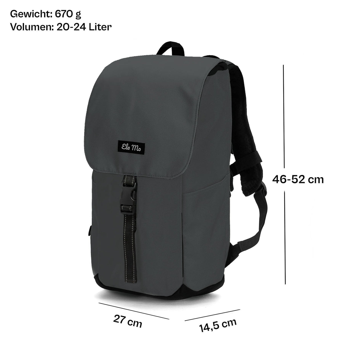 Ela Mo™ Everywhere Rucksack | (Coated) Slate