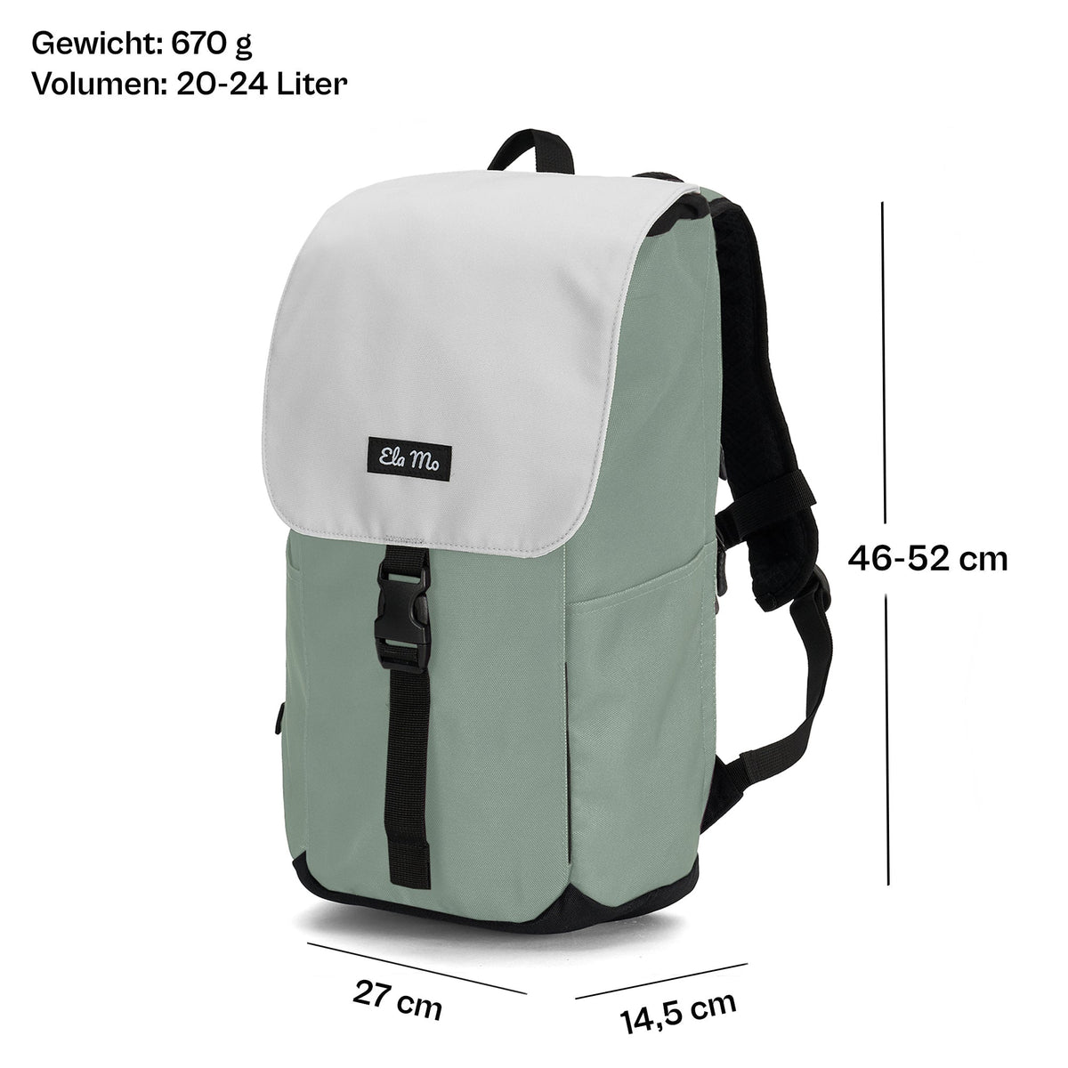 Ela Mo™ Everywhere Rucksack | Mintgrey