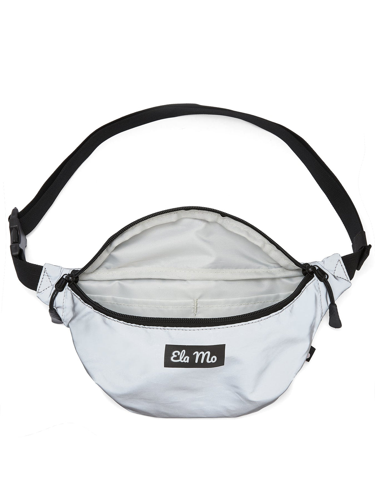 Ela Mo™ Hipbag  | Reflective. Grauer Innenbereich des Hipbags auf weißem Hintergrund.