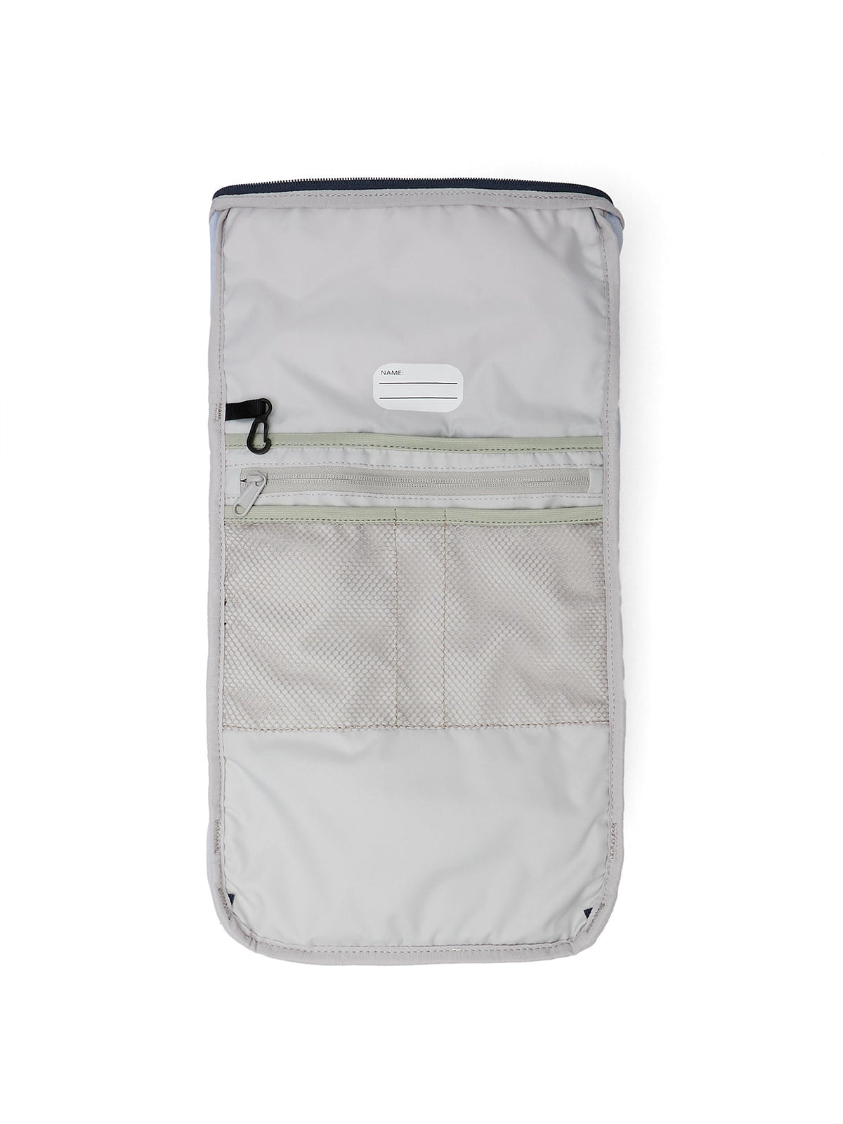Ela Mo™ Kinderrucksack (6-10 Jahre) | Pastel Land. Hellgrauer Innenbereich des Rucksacks auf weißem Hintergrund.
