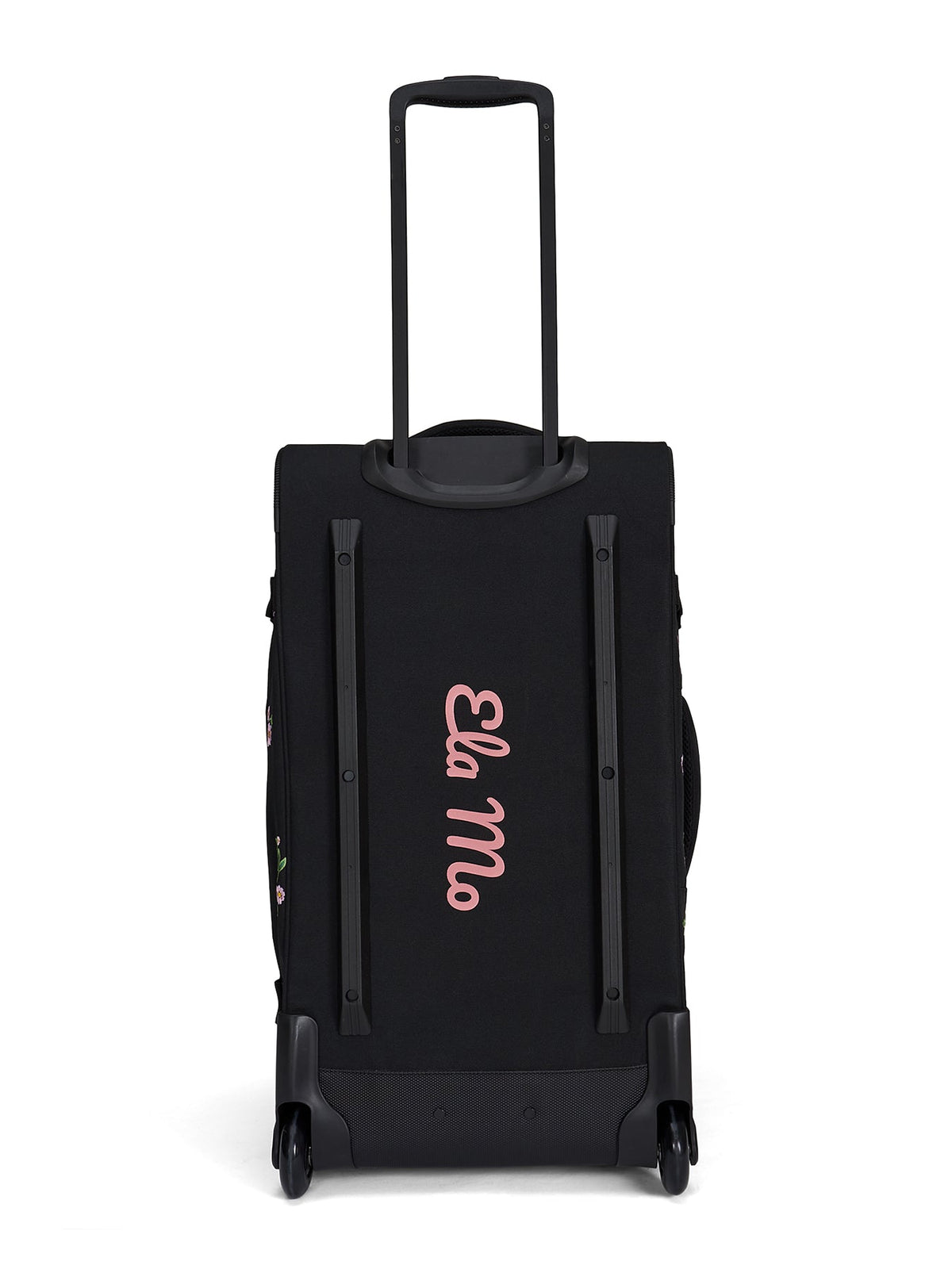 Ela Mo™ Reisetasche mit Rollen 78 Liter | Embroidery Edition Upsy Daisy.Rückseite der Tasche mit Herstellerlogo in der Mitte