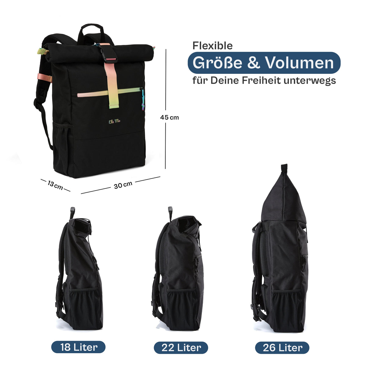 Ela Mo™ Rolltop Rucksack | Rainbow