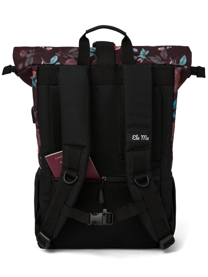 Ela Mo™ Rolltop Rucksack | Roses & Chocolate
